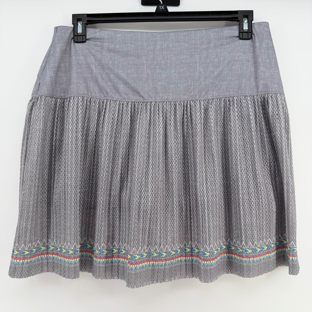 Lucky In Love Gray Tribal Print Tennis Skort XL 14 Athletic Golf Skirt